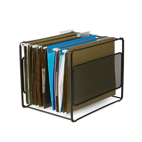 metal hanging file folder box|metal bars for hanging folders.